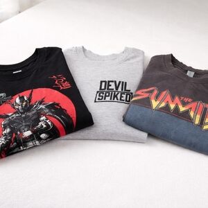 3 Graphic T Shirt Bundle Lot Star Wars Mandalorian 10 Barrel Devil Spiked S L